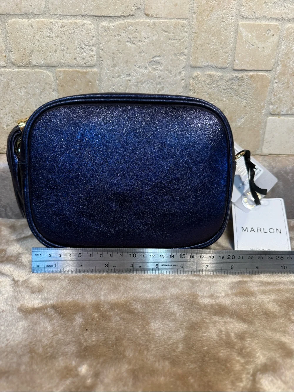 Marlon Made In Italy Navy Blue Crossbody Bag — Sleek Everyday Shoulder Bag